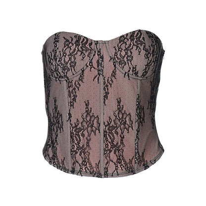 Lace Slim Fit Backless Top