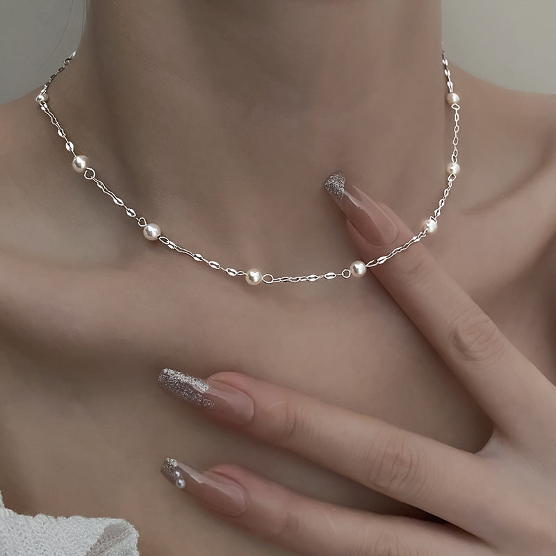 Silver Pearl Necklace