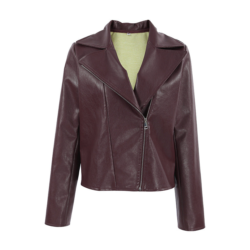 Wine Red Leather Jacket