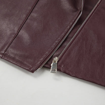 Wine Red Leather Jacket