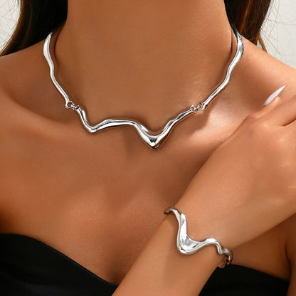 Lava Twisted Collar Bracelet and Necklace